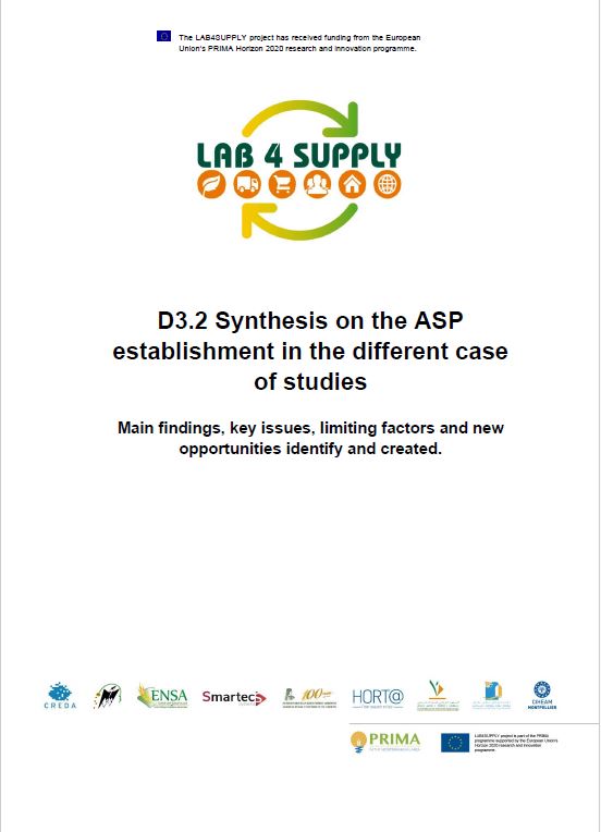 D3.2 Synthesis on the ASP establishment in the different case of studies
